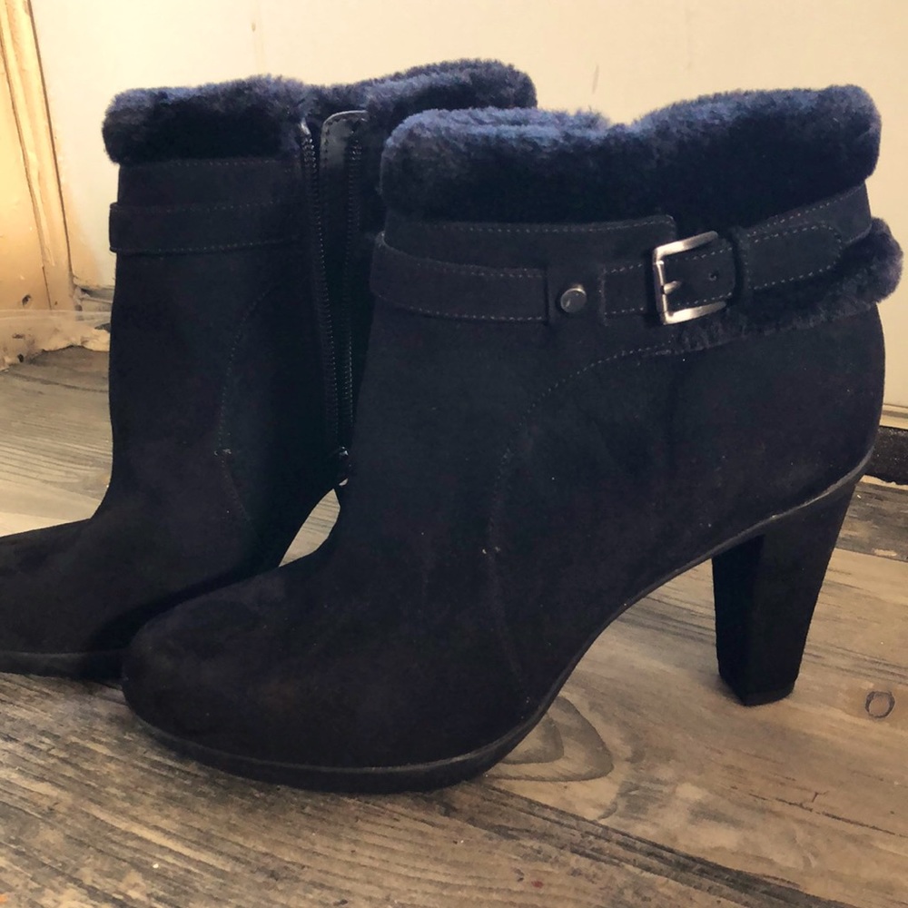 LIZ CLIBORNE HIGH HELLS SUEED BOOTS SZ 8M